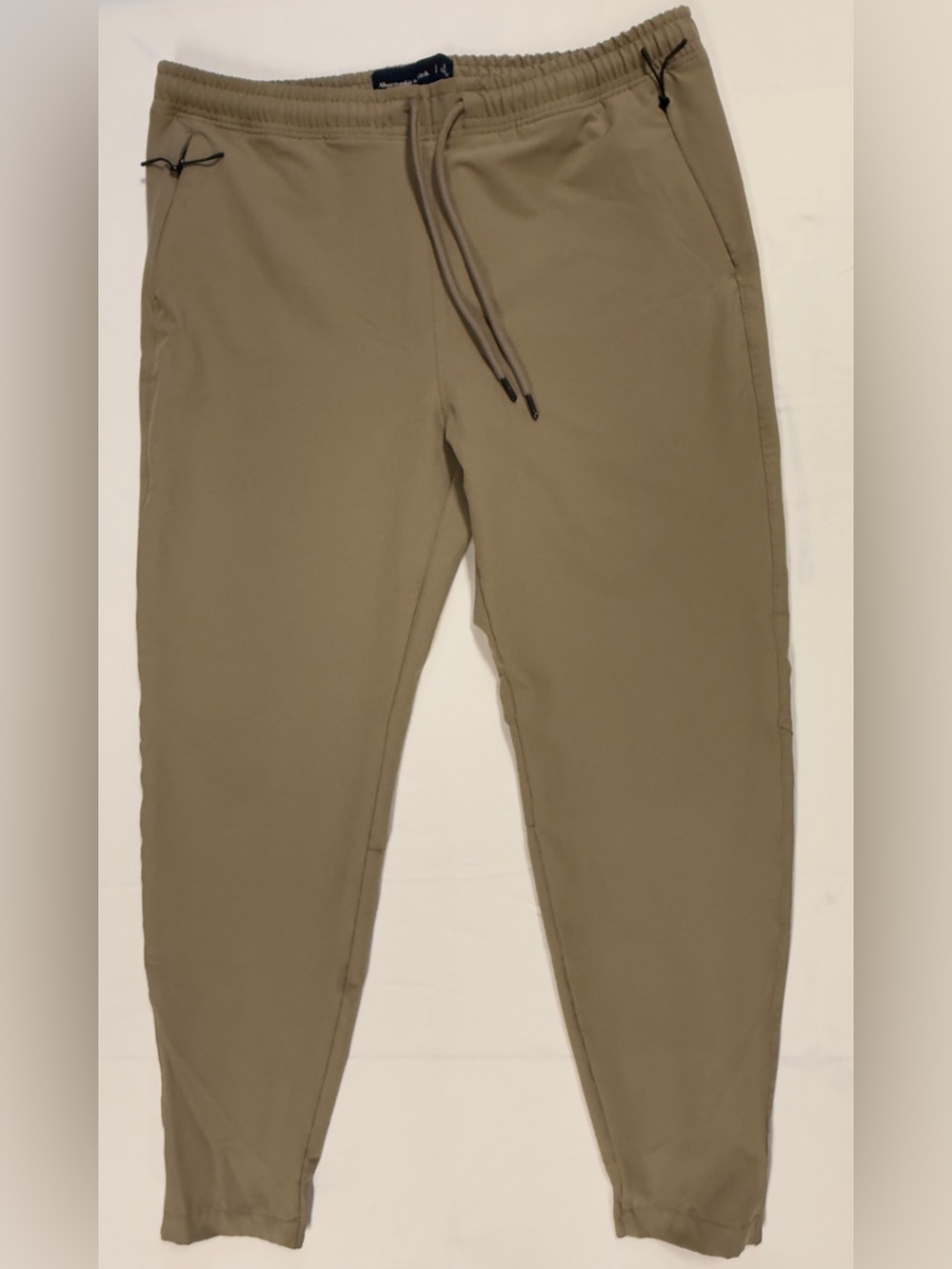 Abercrombie & Fitch Men’s Large Tan Performance Jogger Pants Zip Pockets